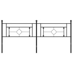 vidaXL Tăblie de pat metalică, negru, 200 cm