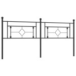 vidaXL Tăblie de pat metalică, negru, 200 cm