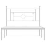 vidaXL Cadru de pat din metal cu tăblie, alb, 107x203 cm