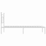 vidaXL Cadru de pat din metal cu tăblie, alb, 107x203 cm