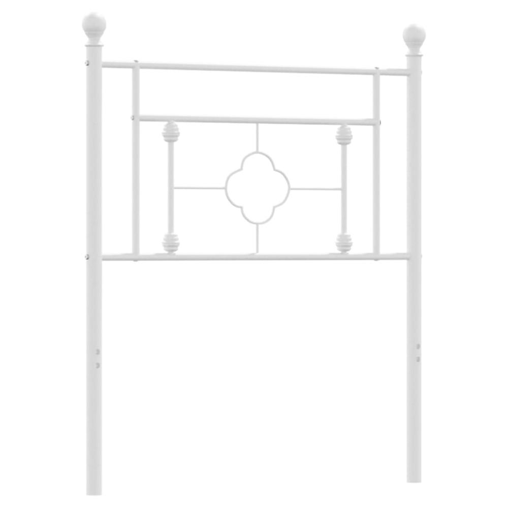 vidaXL Tăblie de pat metalică, alb, 75 cm