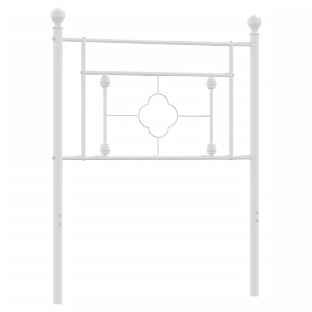 vidaXL Tăblie de pat metalică, alb, 80 cm