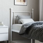 vidaXL Tăblie de pat metalică, alb, 80 cm vidaXL Tăblie de pat metalică, alb, 80 cm