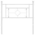 vidaXL Tăblie de pat metalică, alb, 100 cm