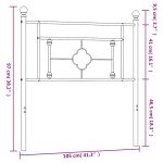 vidaXL Tăblie de pat metalică, alb, 100 cm