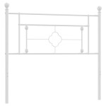 vidaXL Tăblie de pat metalică, alb, 107 cm