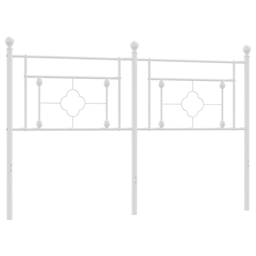 vidaXL Tăblie de pat metalică, alb, 150 cm