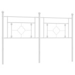 vidaXL Tăblie de pat metalică, alb, 150 cm