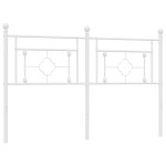 vidaXL Tăblie de pat metalică, alb, 150 cm