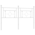 vidaXL Tăblie de pat metalică, alb, 160 cm