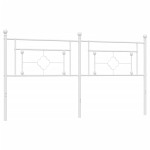 vidaXL Tăblie de pat metalică, alb, 180 cm