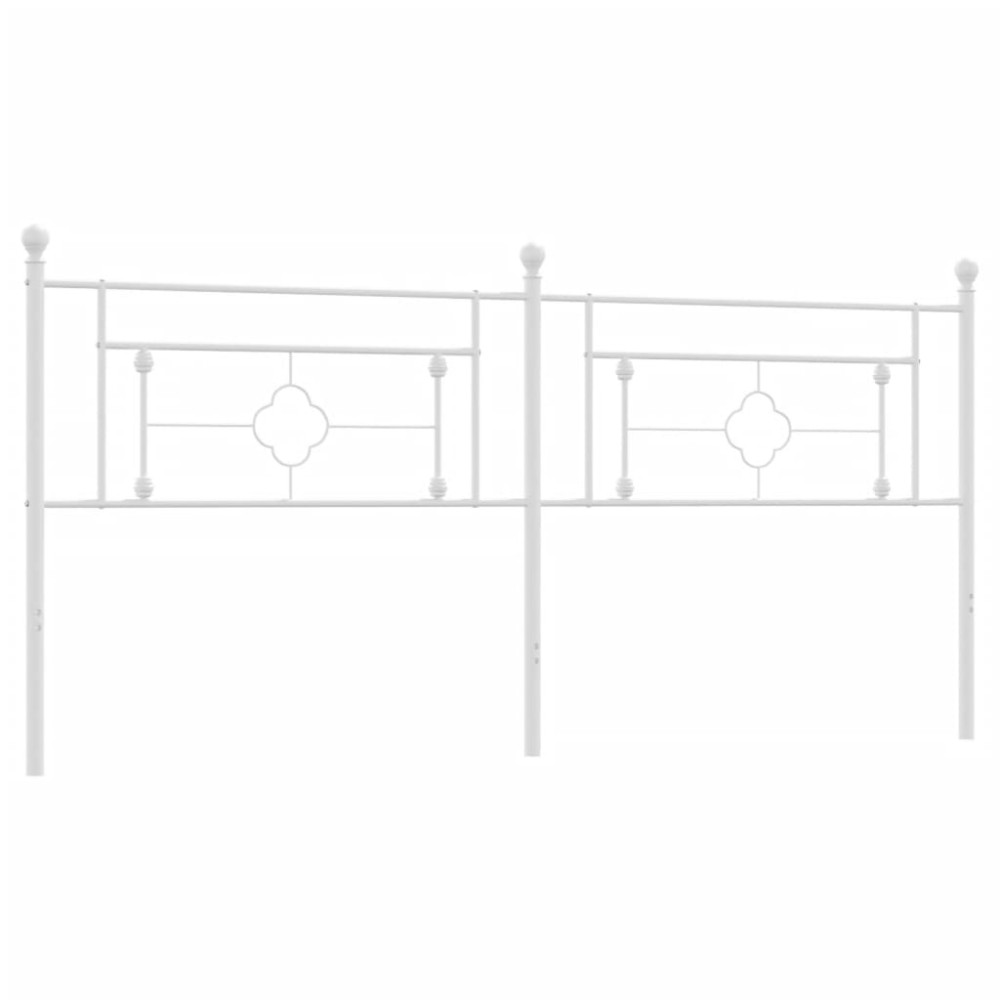 vidaXL Tăblie de pat metalică, alb, 200 cm
