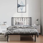 vidaXL Cadru de pat din metal cu tăblie, negru, 100x200 cm