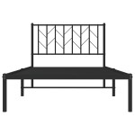 vidaXL Cadru de pat din metal cu tăblie, negru, 100x200 cm