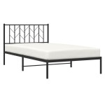vidaXL Cadru de pat din metal cu tăblie, negru, 107x203 cm