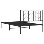 vidaXL Cadru de pat din metal cu tăblie, negru, 107x203 cm