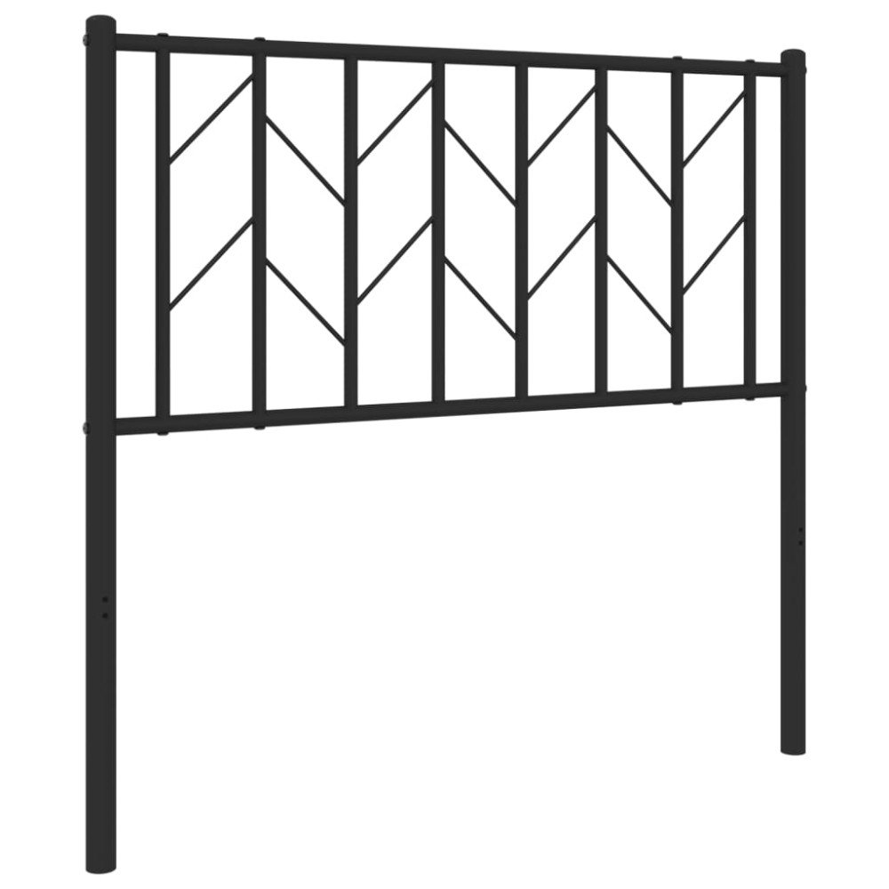 vidaXL Tăblie de pat metalică, negru, 90 cm