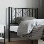vidaXL Tăblie de pat metalică, negru, 90 cm