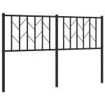 vidaXL Tăblie de pat metalică, negru, 140 cm