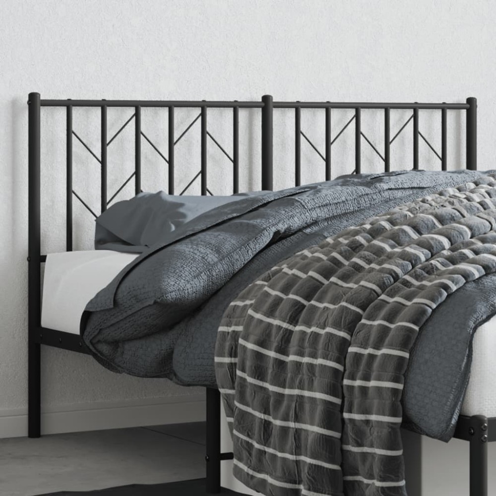 vidaXL Tăblie de pat metalică, negru, 140 cm
