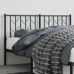 vidaXL Tăblie de pat metalică, negru, 140 cm