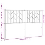 vidaXL Tăblie de pat metalică, negru, 140 cm