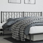 vidaXL Tăblie de pat metalică, negru, 200 cm