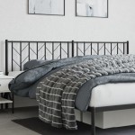 vidaXL Tăblie de pat metalică, negru, 200 cm