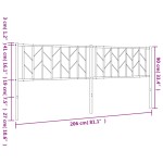 vidaXL Tăblie de pat metalică, negru, 200 cm