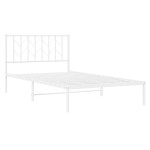 vidaXL Cadru de pat din metal cu tăblie, alb, 107x203 cm
