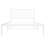 vidaXL Cadru de pat din metal cu tăblie, alb, 107x203 cm