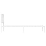 vidaXL Cadru de pat din metal cu tăblie, alb, 107x203 cm