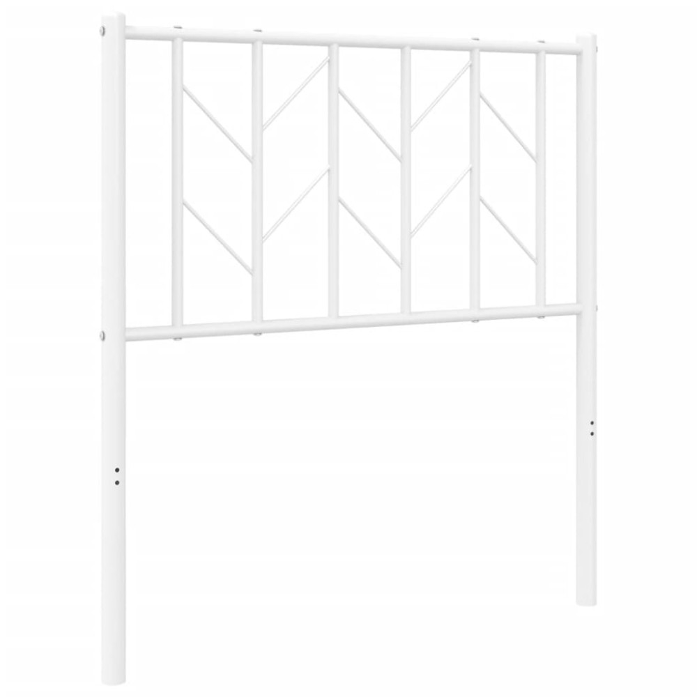 vidaXL Tăblie de pat metalică, alb, 75 cm