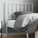 vidaXL Tăblie de pat metalică, alb, 80 cm vidaXL Tăblie de pat metalică, alb, 80 cm