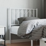 vidaXL Tăblie de pat metalică, alb, 80 cm vidaXL Tăblie de pat metalică, alb, 80 cm