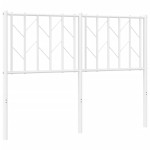 vidaXL Tăblie de pat metalică, alb, 120 cm