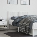 vidaXL Tăblie de pat metalică, alb, 120 cm