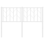 vidaXL Tăblie de pat metalică, alb, 120 cm