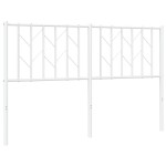 vidaXL Tăblie de pat metalică, alb, 140 cm