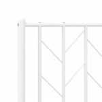 vidaXL Tăblie de pat metalică, alb, 140 cm