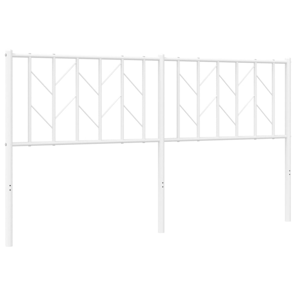 vidaXL Tăblie de pat metalică, alb, 160 cm