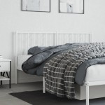 vidaXL Tăblie de pat metalică, alb, 160 cm