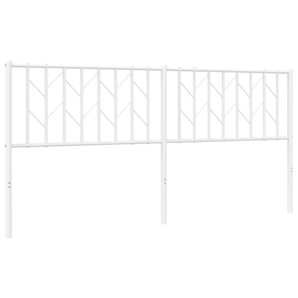 vidaXL Tăblie de pat metalică, alb, 180 cm