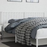 vidaXL Tăblie de pat metalică, alb, 180 cm