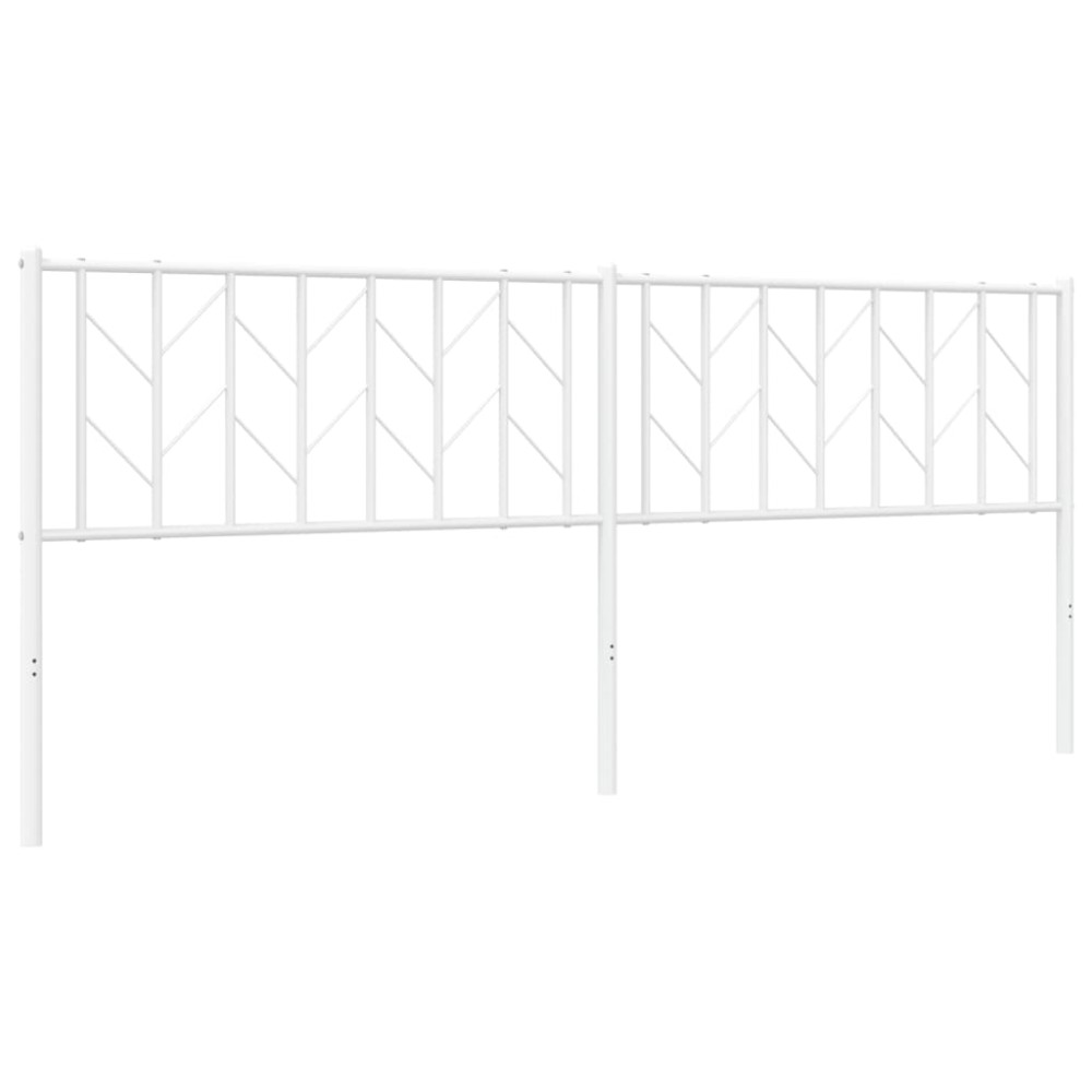 vidaXL Tăblie de pat metalică, alb, 200 cm