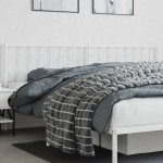 vidaXL Tăblie de pat metalică, alb, 200 cm vidaXL Tăblie de pat metalică, alb, 200 cm