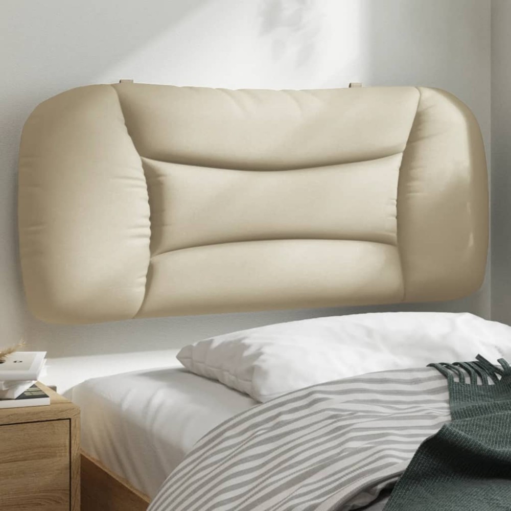 vidaXL Pernă pentru tăblie de pat, crem, 90 cm, material textil