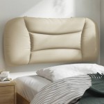 vidaXL Pernă pentru tăblie de pat, crem, 90 cm, material textil vidaXL Pernă pentru tăblie de pat, crem, 90 cm, material textil