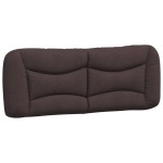 vidaXL Pernă pentru tăblie de pat maro închis, 140 cm, material textil vidaXL Pernă pentru tăblie de pat maro închis, 140 cm, material textil