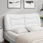vidaXL Pernă pentru tăblie pat, alb, 140 cm, piele artificială